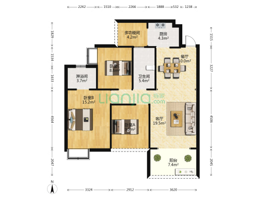 滨水天悦 4室2厅2卫 125平方