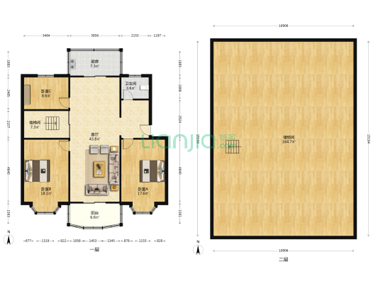 鑫苑小区二期 3室1厅1卫 128平方