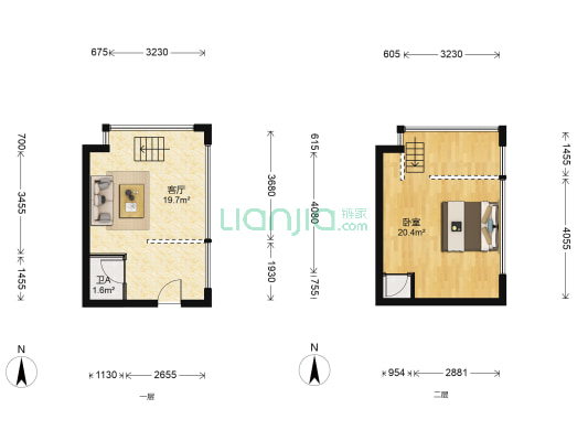 铂金时代 1室1厅2卫 32平方
