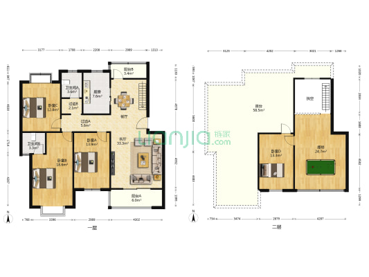 月季新城 4室1厅2卫 133平方