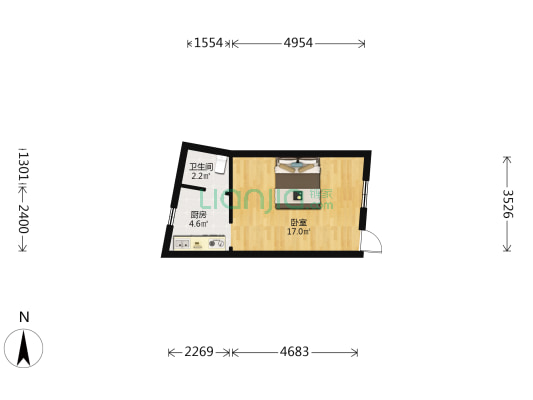 鉴湖后街 1室0厅1卫 18平方