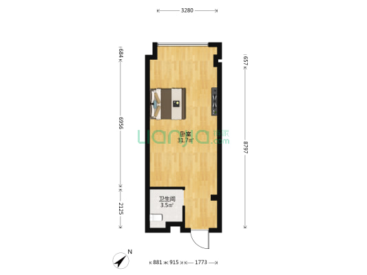 金域仕家 1室0厅1卫 53平方