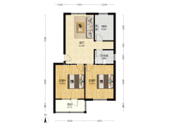 清凉寺南北通透两居 出行方便 房本满-涿州清凉寺居民小区户型图