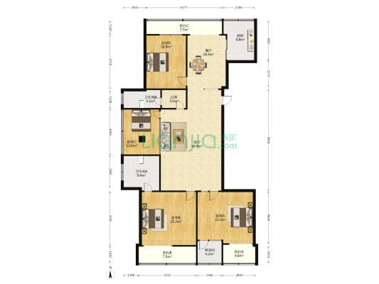 农业厅住宅2号院 4室2厅3卫 228平方