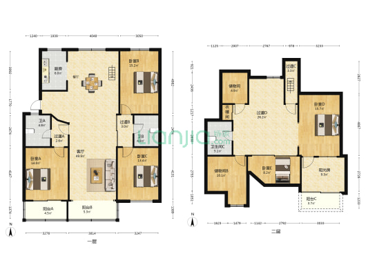 永成花苑 5室1厅3卫 140平方
