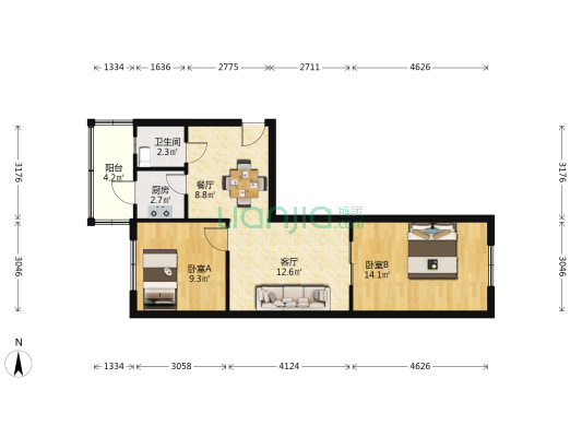 泰昌西里 2室2厅1卫 70平方
