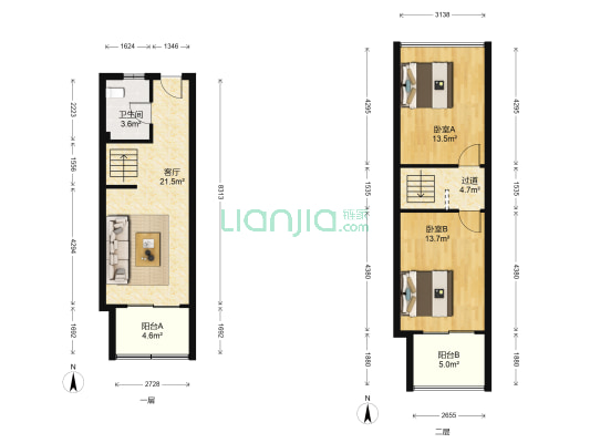 富利广场 2室1厅1卫 43平方