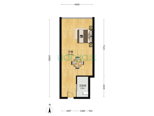 狮山中心 1室0厅1卫 60平方