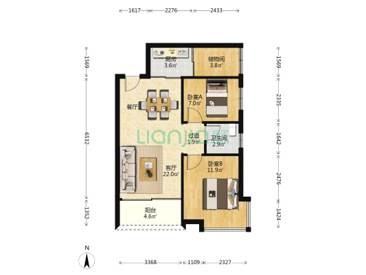 源泰街 2室1厅1卫 74平方
