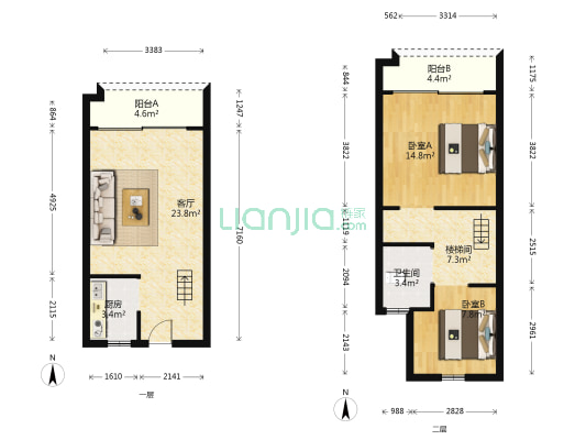 中御海立方 2室1厅1卫 61平方
