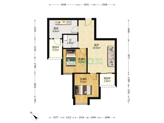 康泰家园小区 2室1厅1卫 66平方