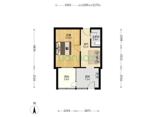 湘江里 1室1厅1卫 36平方
