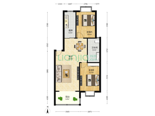 荣昌佳苑 2室1厅1卫 88平方