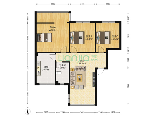 人民南路四段59号 3室1厅1卫 99平方