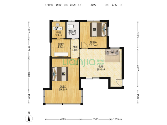 上陡门教育新村 4室1厅1卫 74平方
