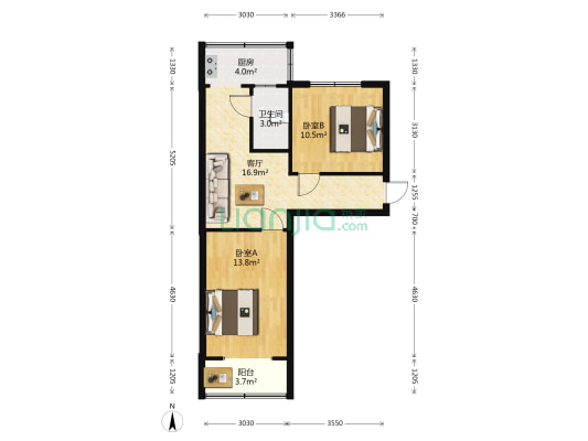 化二建28街 2室1厅1卫 63平方