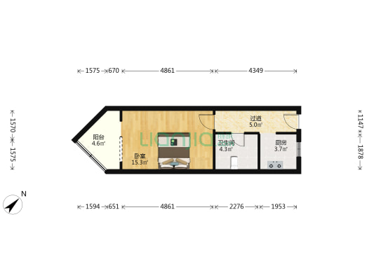 江浦路120号 1室0厅1卫 45平方