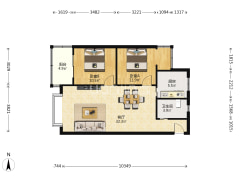房子是正规二室户型方正方正，拎包入住-重庆革新社区户型图
