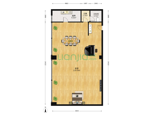 民安大厦 1室0厅1卫 214平方