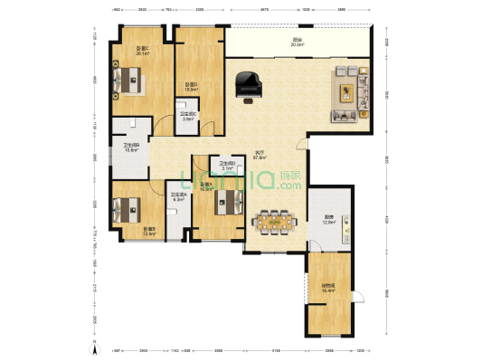 路劲蠡湖院子 4室1厅4卫 303平方