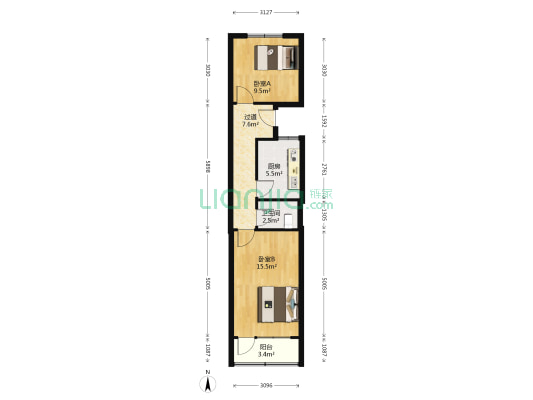 抚顺路 2室0厅1卫 53平方