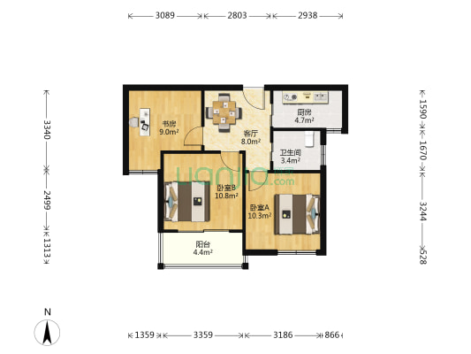 凯发苑五期 3室1厅1卫 70平方