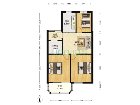 新民新村 3室1厅1卫 74平方