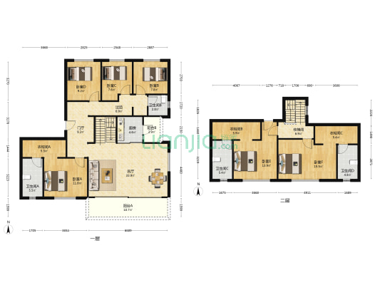 旭辉中心 6室1厅4卫 220平方