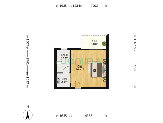 阳光东海岸 1室0厅1卫 45平方