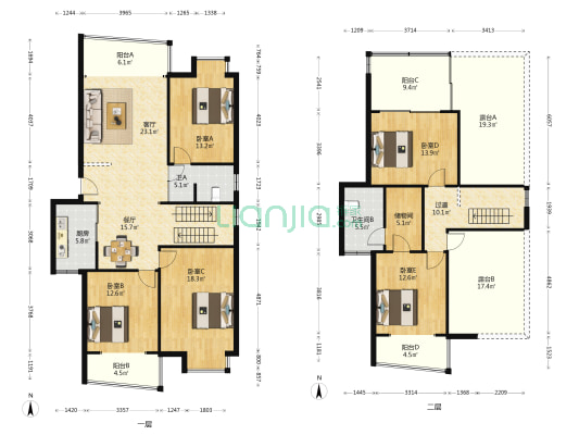 恒业雅苑 5室2厅2卫 203平方