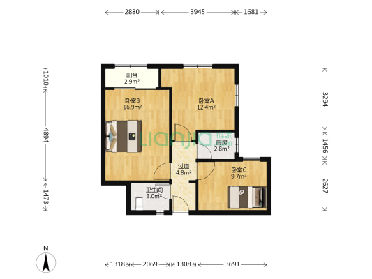 永兴小马路60号 3室0厅1卫 81平方