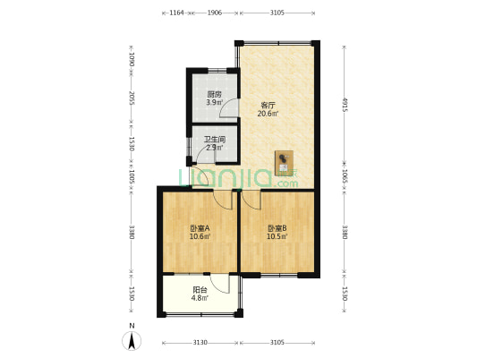 玉琳路139号 2室1厅1卫 66平方