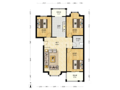 惠友康庭南北通透三居室，精装修，可贷款。。。。-涿州惠友康庭户型图