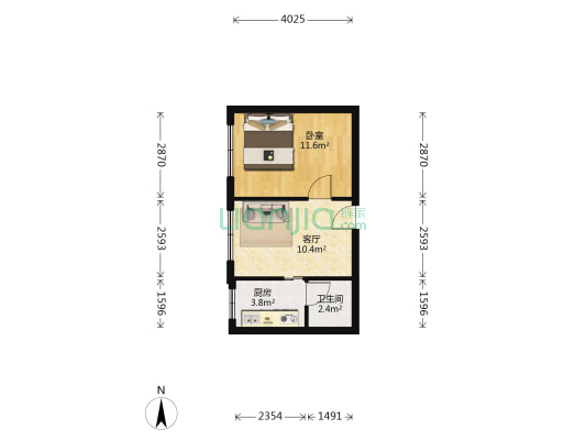 沙正街 1室1厅1卫 41平方