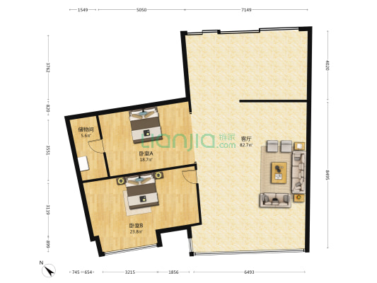 新世界中心 2室1厅0卫 198平方