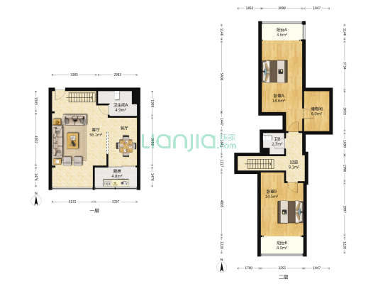 嘉璐佳园 2室1厅2卫 140平方