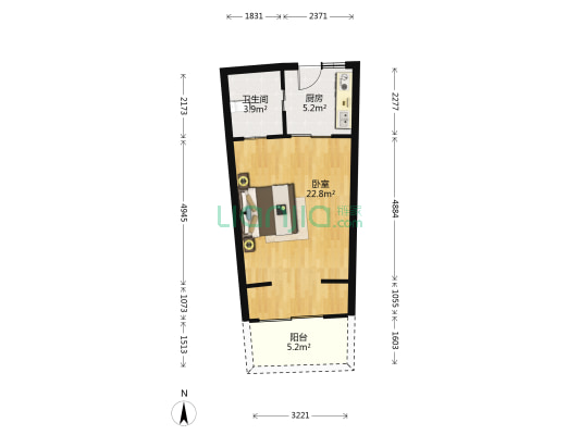 山水公寓 1室0厅1卫 166平方