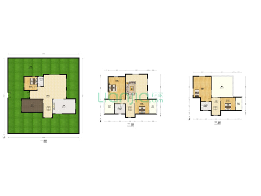 独栋别墅，小区中间位置好，带院子，地上3层-户型图