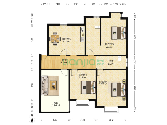 红庄新村一区 1室0厅0卫 125平方