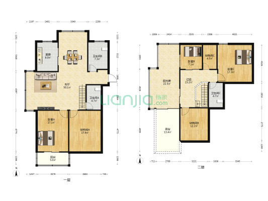 紫金苑 3室1厅3卫 123平方