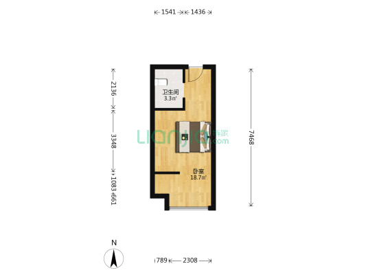 卓越伊景寓 1室0厅1卫 35平方