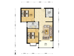 此房房本满五 税低 全南两居室 好楼层-涿州平安D区户型图