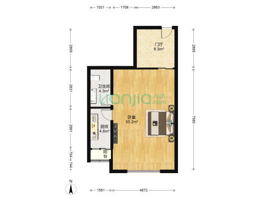 西城晶华 1室0厅1卫 78平方