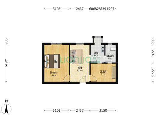 陇海东路262号 2室1厅1卫 51平方