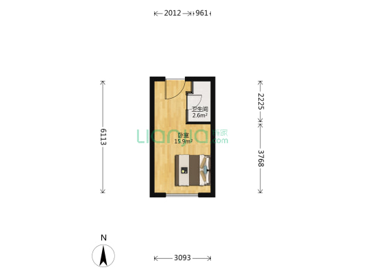 红馆 1室0厅1卫 30平方