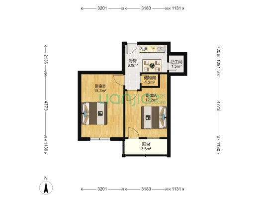 团结一村 2室0厅1卫 51平方
