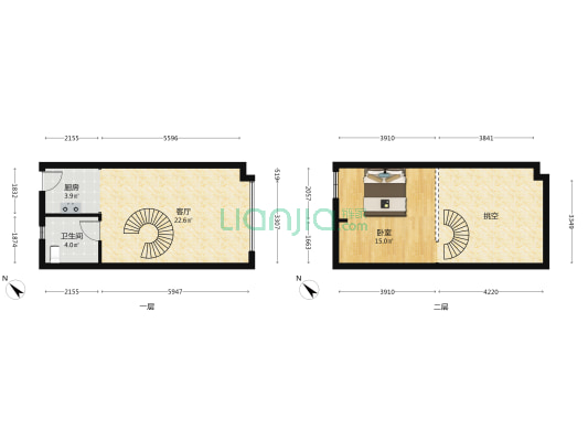 自由天地 1室1厅1卫 63平方