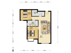 三利中和城二期C区 2室1厅 南 北-涿州三利中和城二期C区户型图