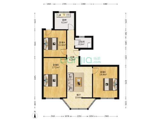 外北街69号 3室1厅1卫 106平方