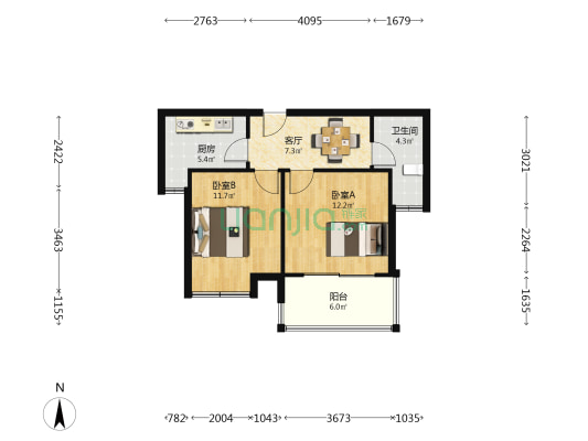 钻石华府 2室1厅1卫 61平方